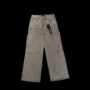 Purple Jeans w. Bling - Washed Brown