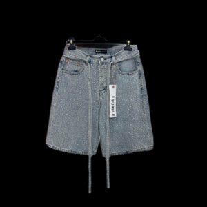 Purple Shorts w. Bling - Blue Wash